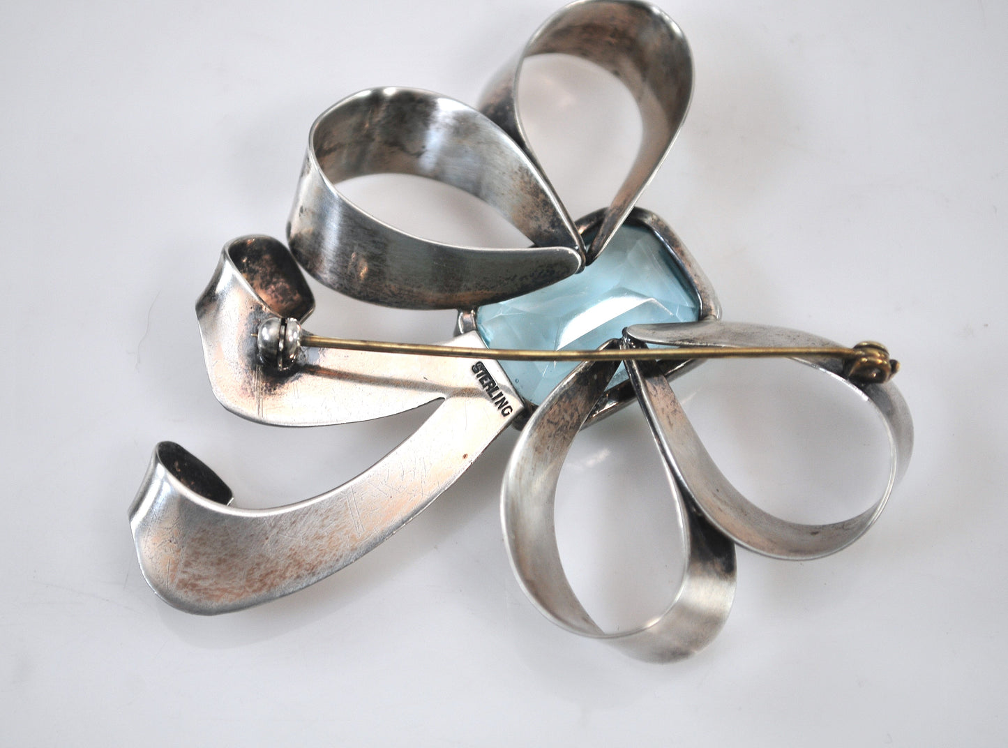Vintage Sterling Silver Bow Brooch