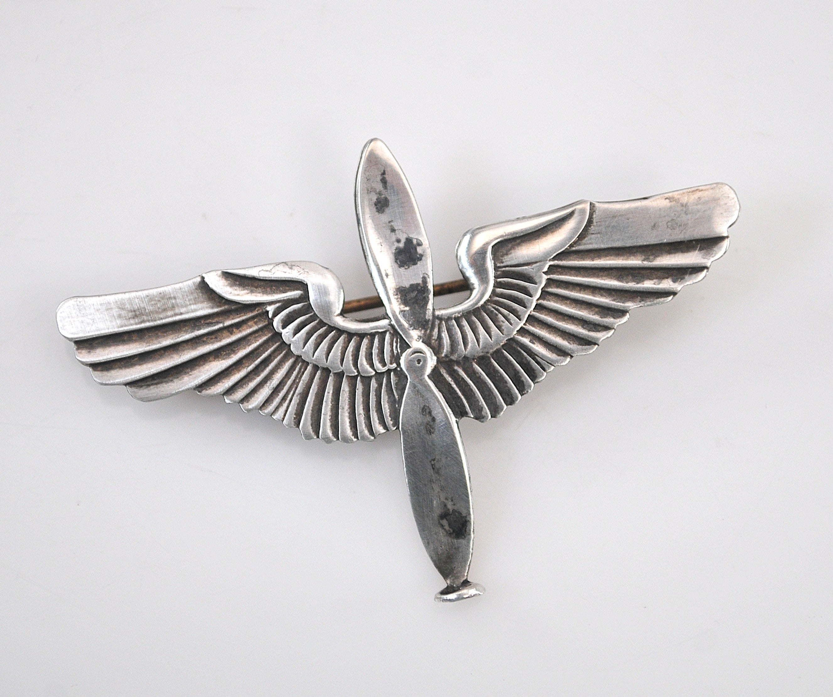 Vintage Sterling Silver WWII Army Air Forces Pilot Wings Propeller Pin ...