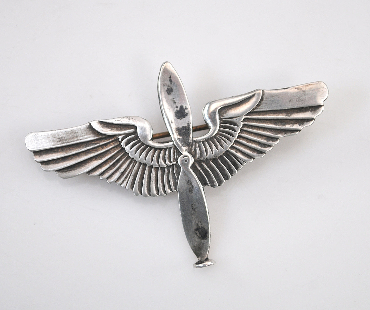 Vintage Sterling Silver WWII Army Air Forces Pilot Wings Propeller Pin