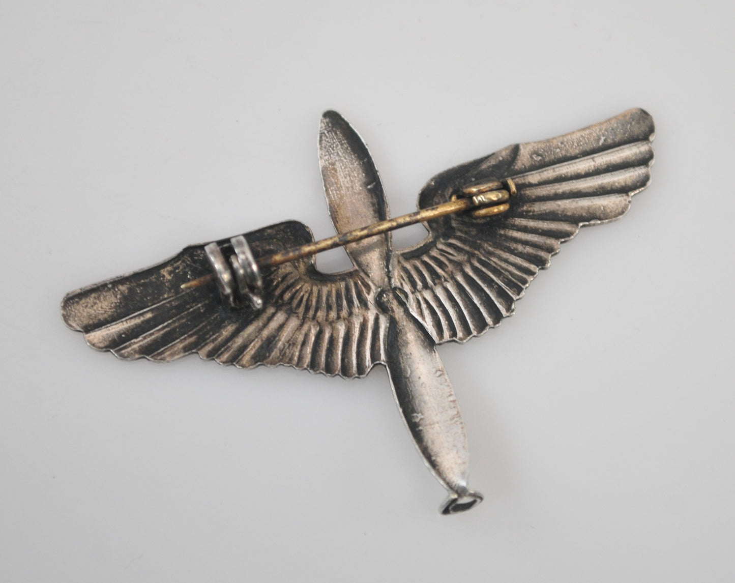 Vintage Sterling Silver WWII Army Air Forces Pilot Wings Propeller Pin