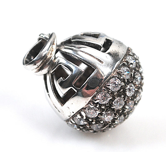 Designer Sterling Silver CZ Ball Pendant
