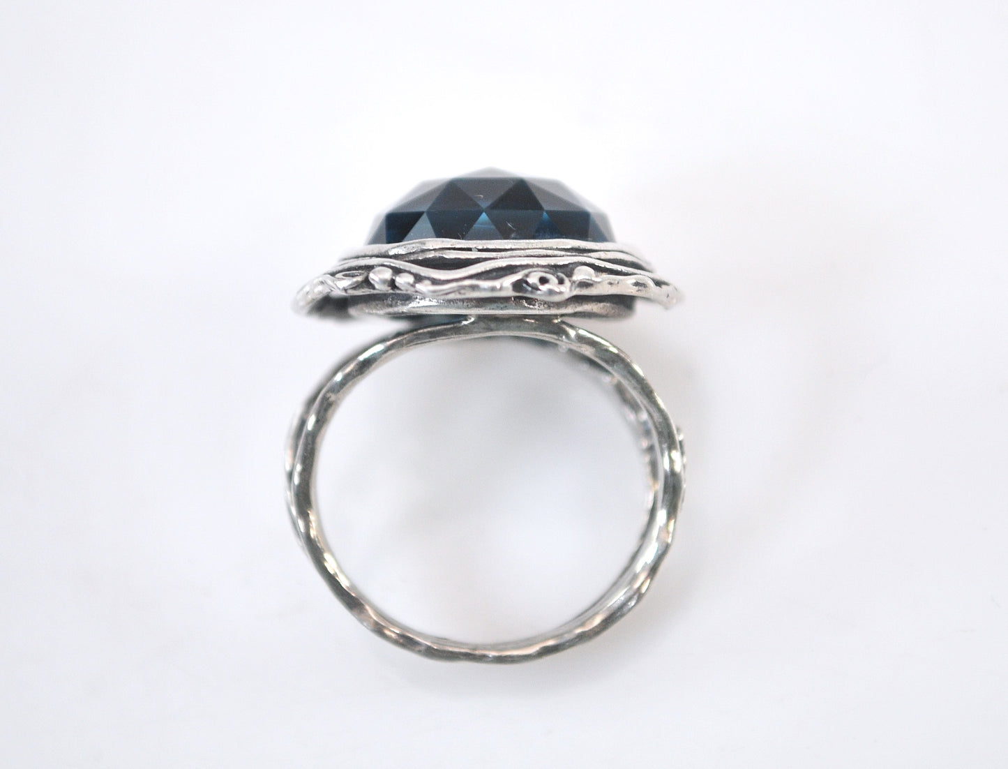 Sterling Silver Organic Blue Ring