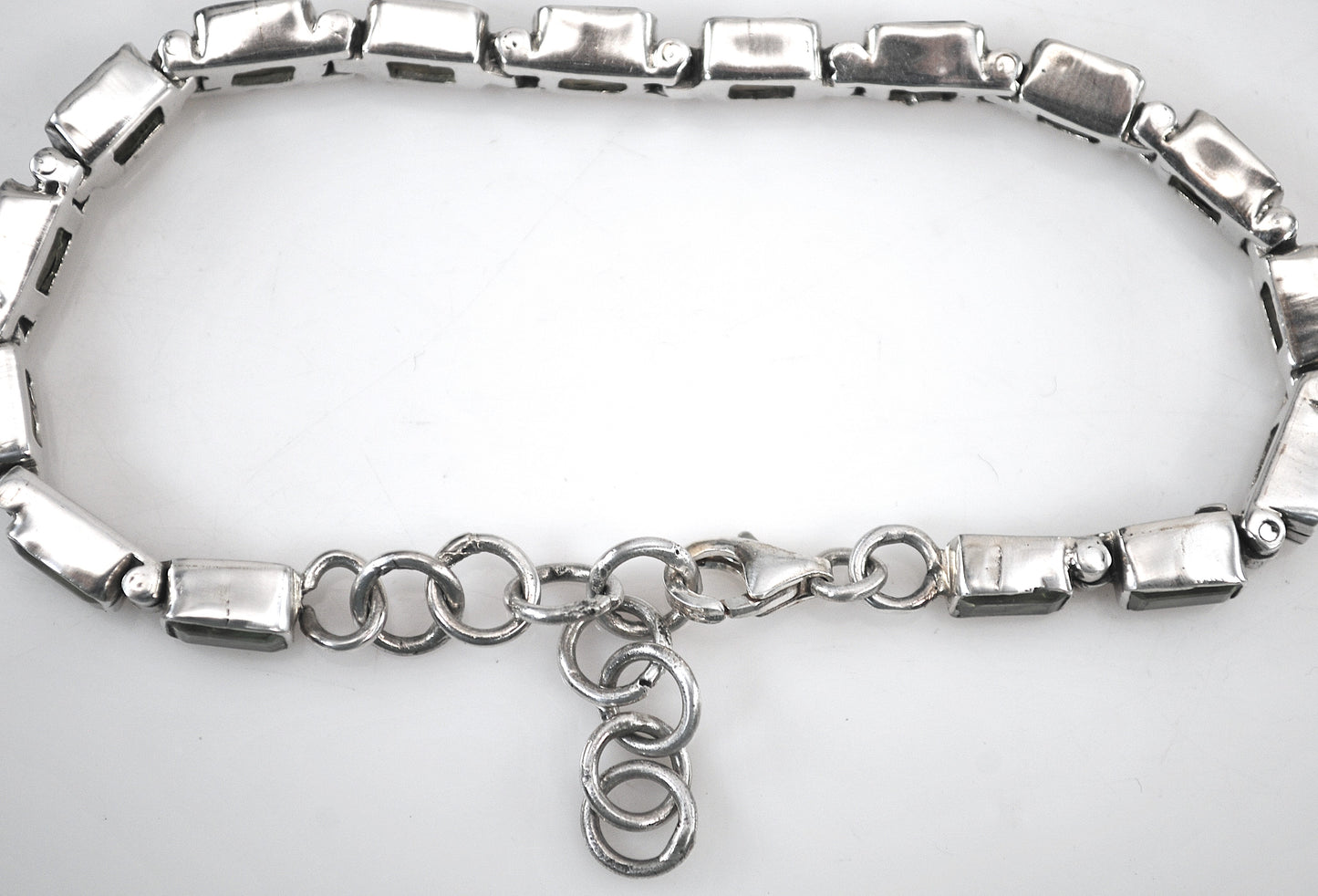 Sterling Silver Peridot Link Tennis Bracelet