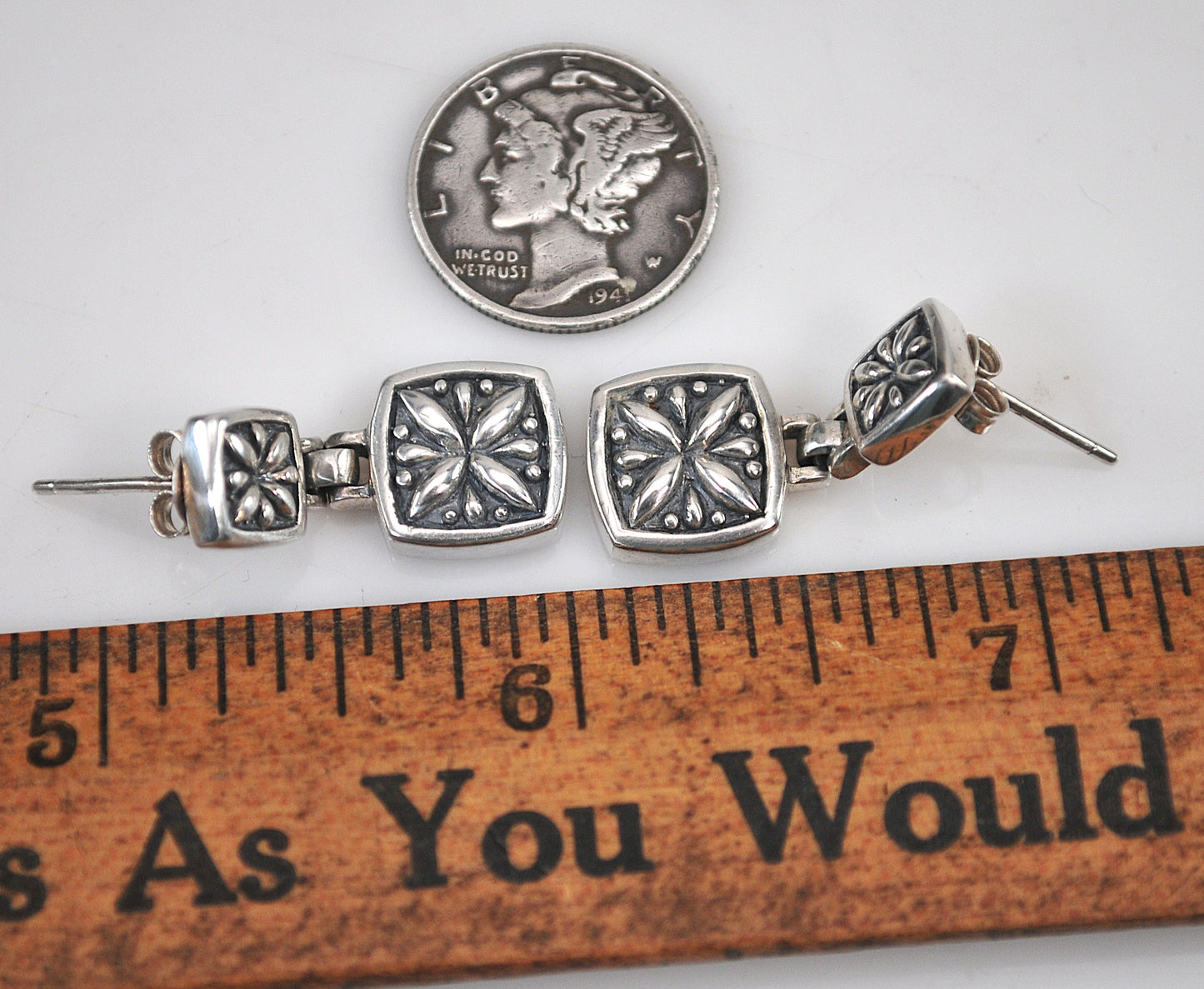 Sterling Silver Floral Earrings
