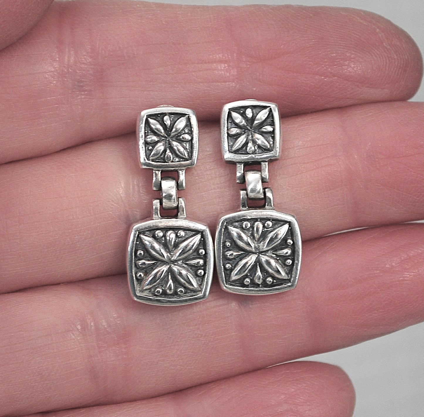 Sterling Silver Floral Earrings