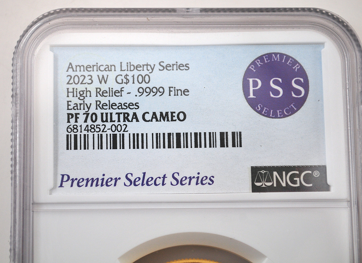 American Liberty Series 1oz Fine Gold High Relief PF70 Coin