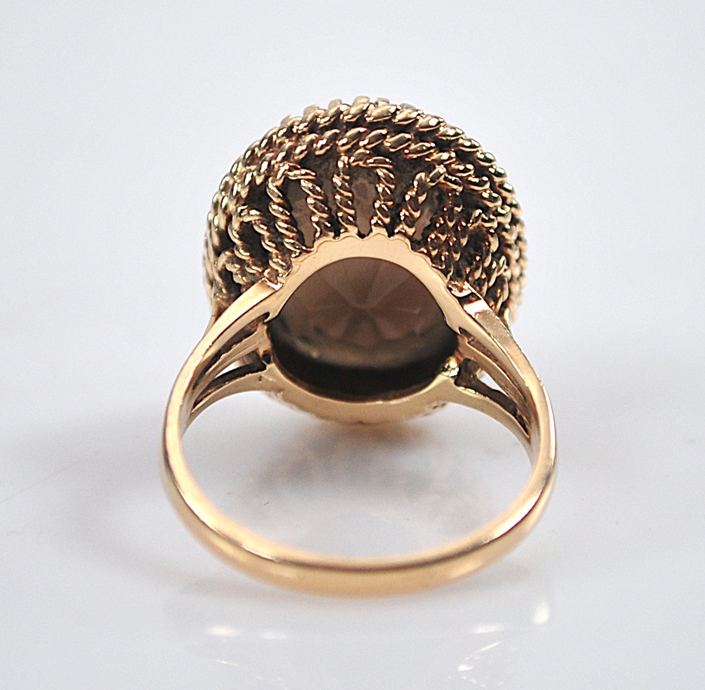 Vintage Siffari 14K Gold Smoky Quartz Ring