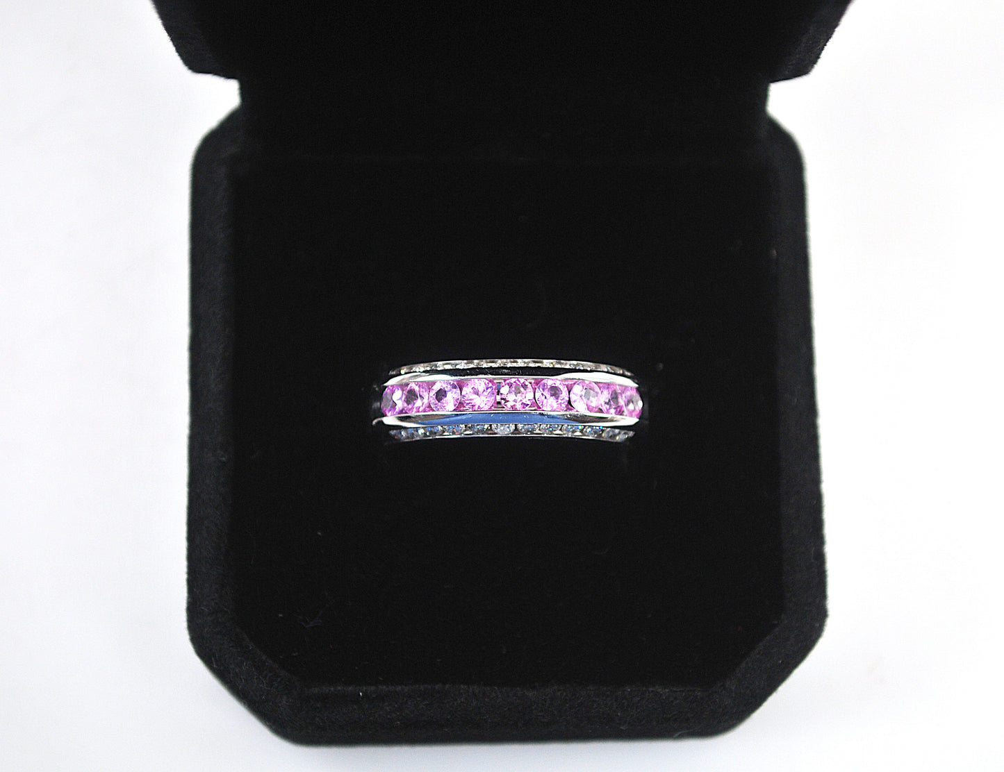 14K Gold Pink Sapphire Diamond Ring