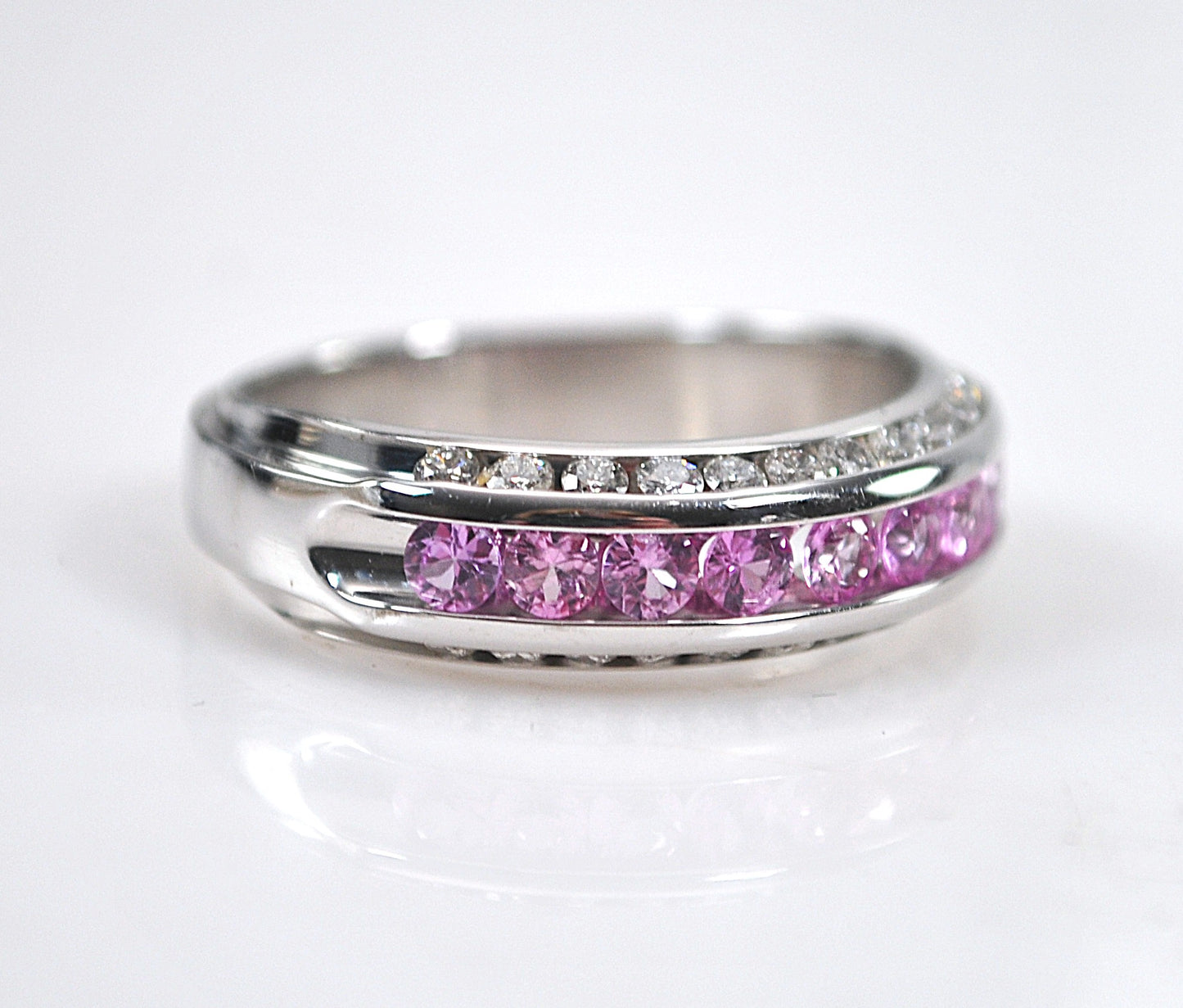 14K Gold Pink Sapphire Diamond Ring
