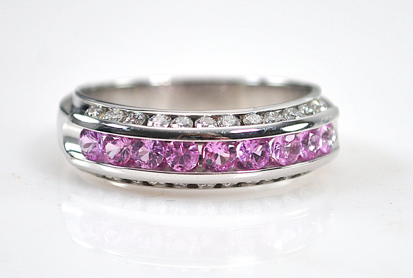 14K Gold Pink Sapphire Diamond Ring
