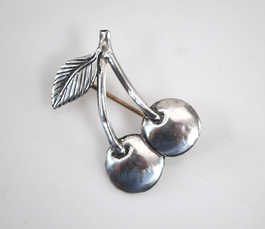 Mary Engelbreit Sterling Silver Cherries Pin
