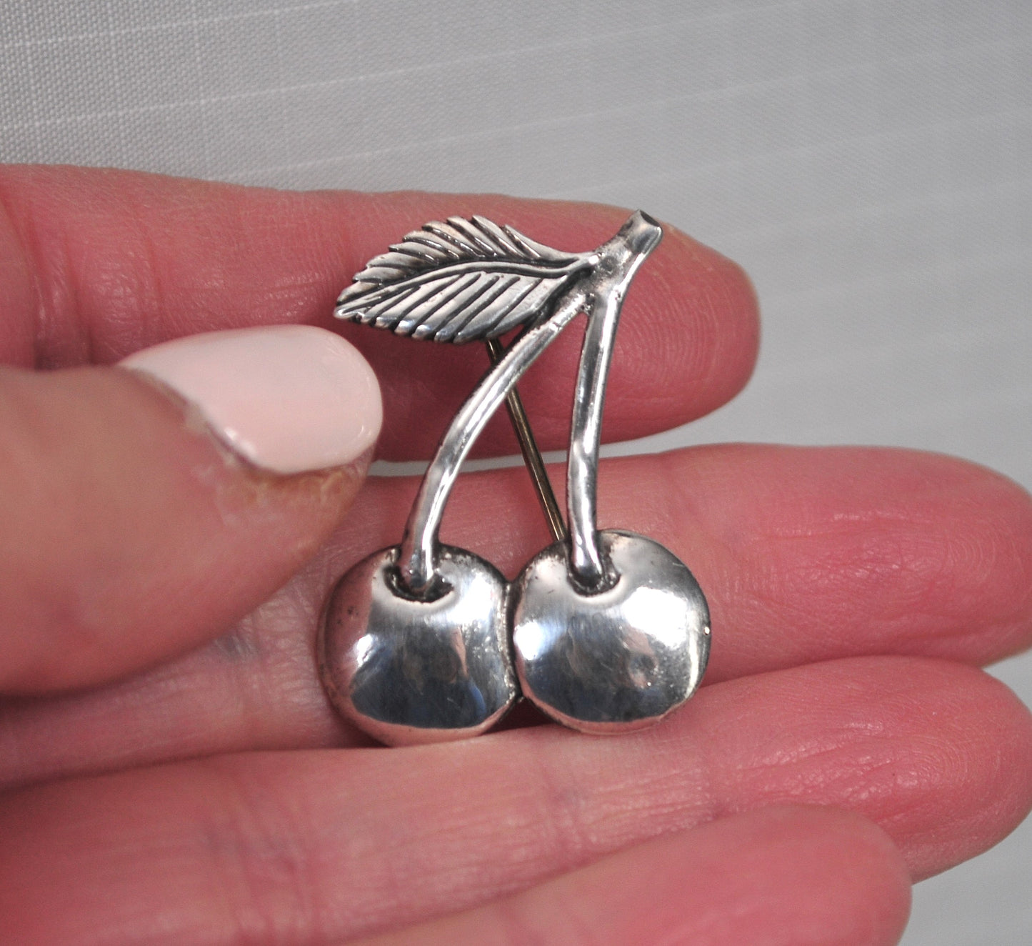 Mary Engelbreit Sterling Silver Cherries Pin