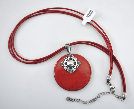 Shube Sterling Silver Round Jasper Necklace