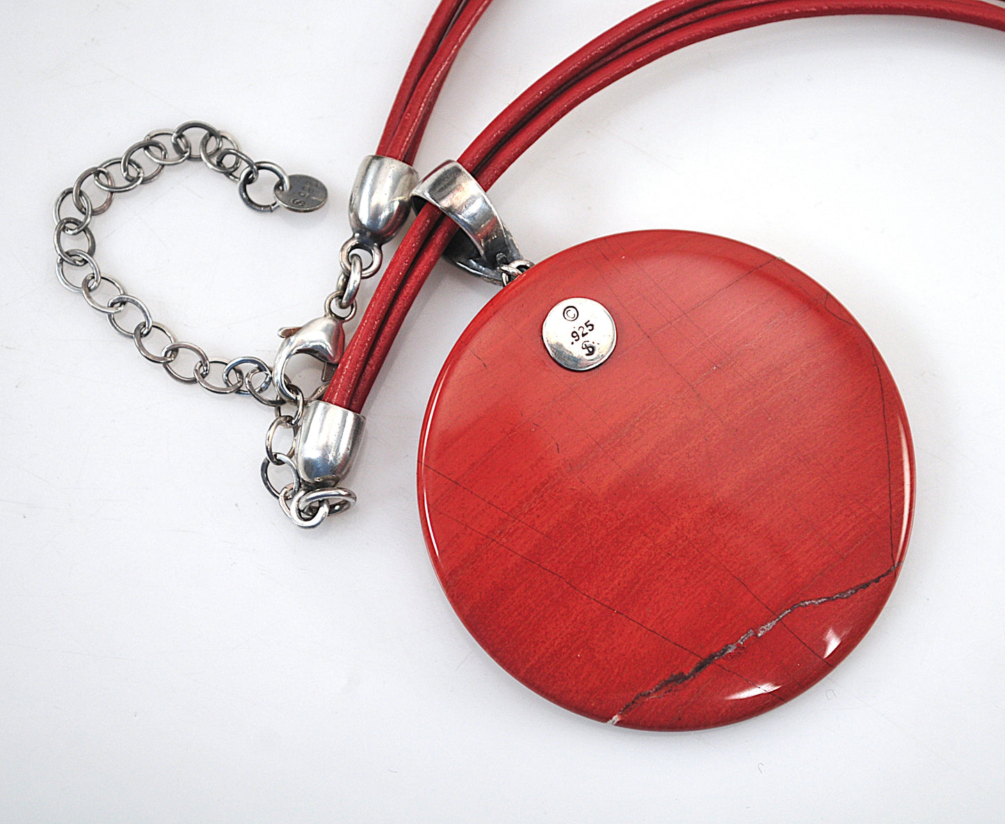 Shube Sterling Silver Round Jasper Necklace