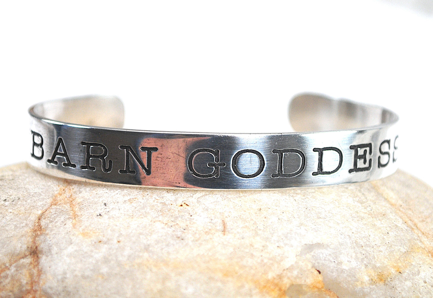 Sterling Silver Hand & Hammer Barn Goddess Cuff Bracelet