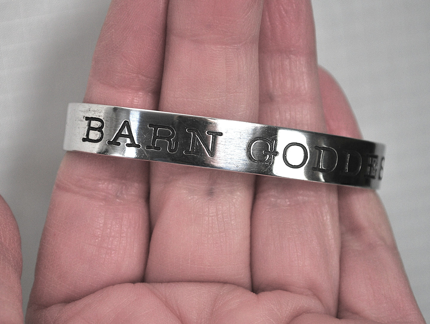 Sterling Silver Hand & Hammer Barn Goddess Cuff Bracelet