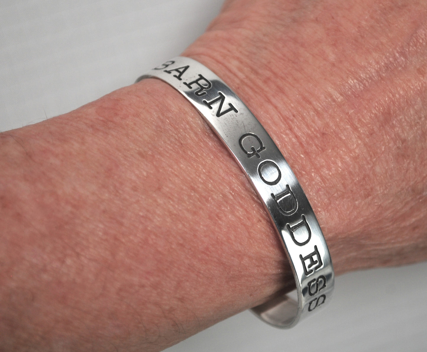 Sterling Silver Hand & Hammer Barn Goddess Cuff Bracelet