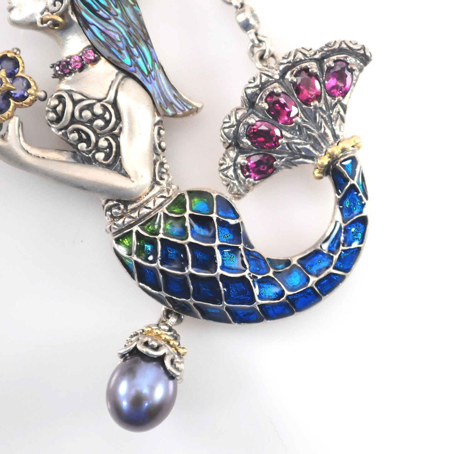 Barbara Bixby Sterling Silver 18K Gold Mermaid Enhancer Pendant