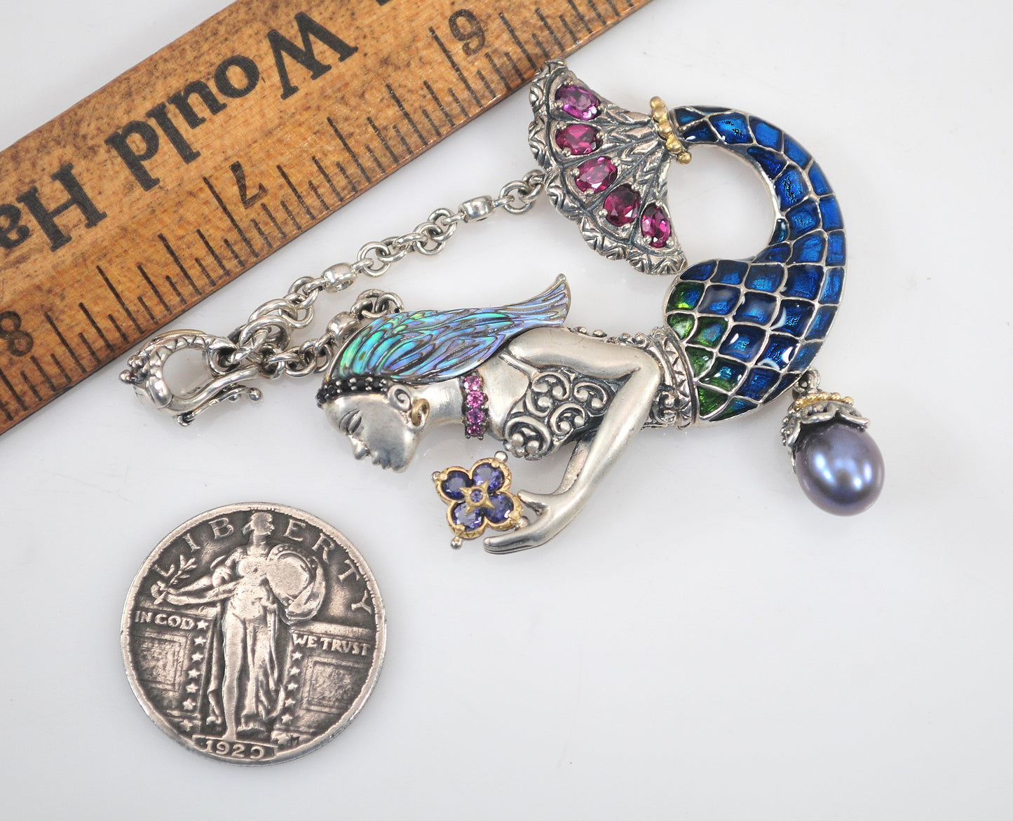 Barbara Bixby Sterling Silver 18K Gold Mermaid Enhancer Pendant