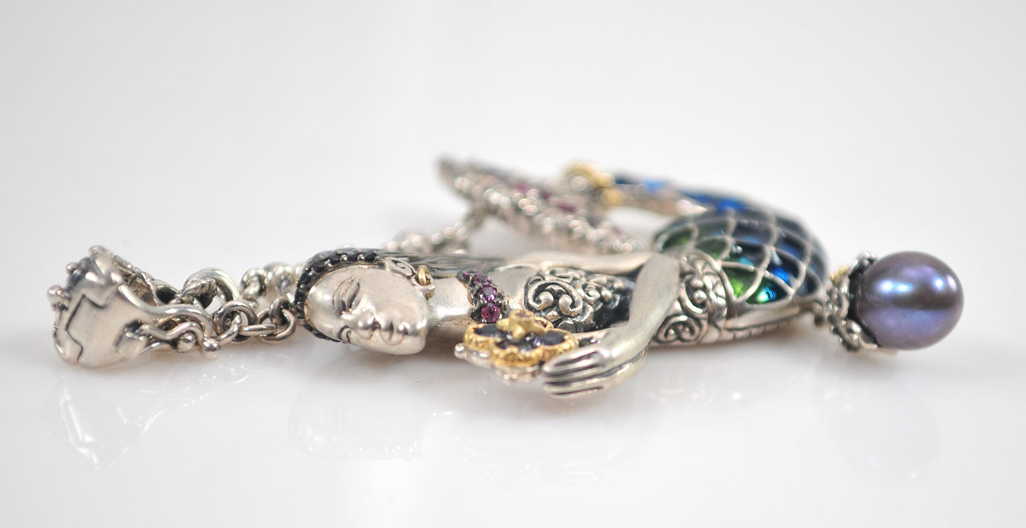 Barbara Bixby Sterling Silver 18K Gold Mermaid Enhancer Pendant