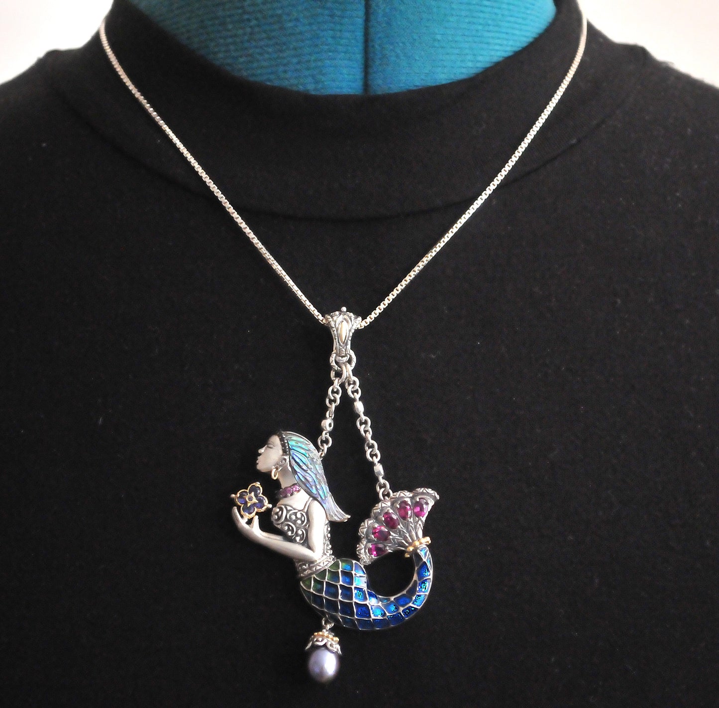 Barbara Bixby Sterling Silver 18K Gold Mermaid Enhancer Pendant