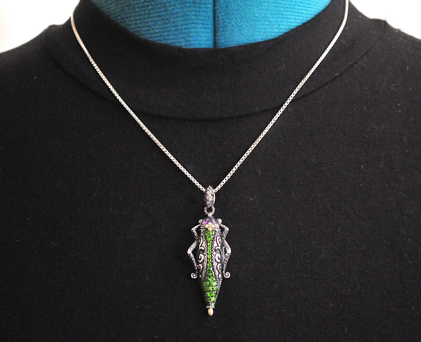 Barbara Bixby Sterling Silver 18K Gold Grasshopper Charm Pendant