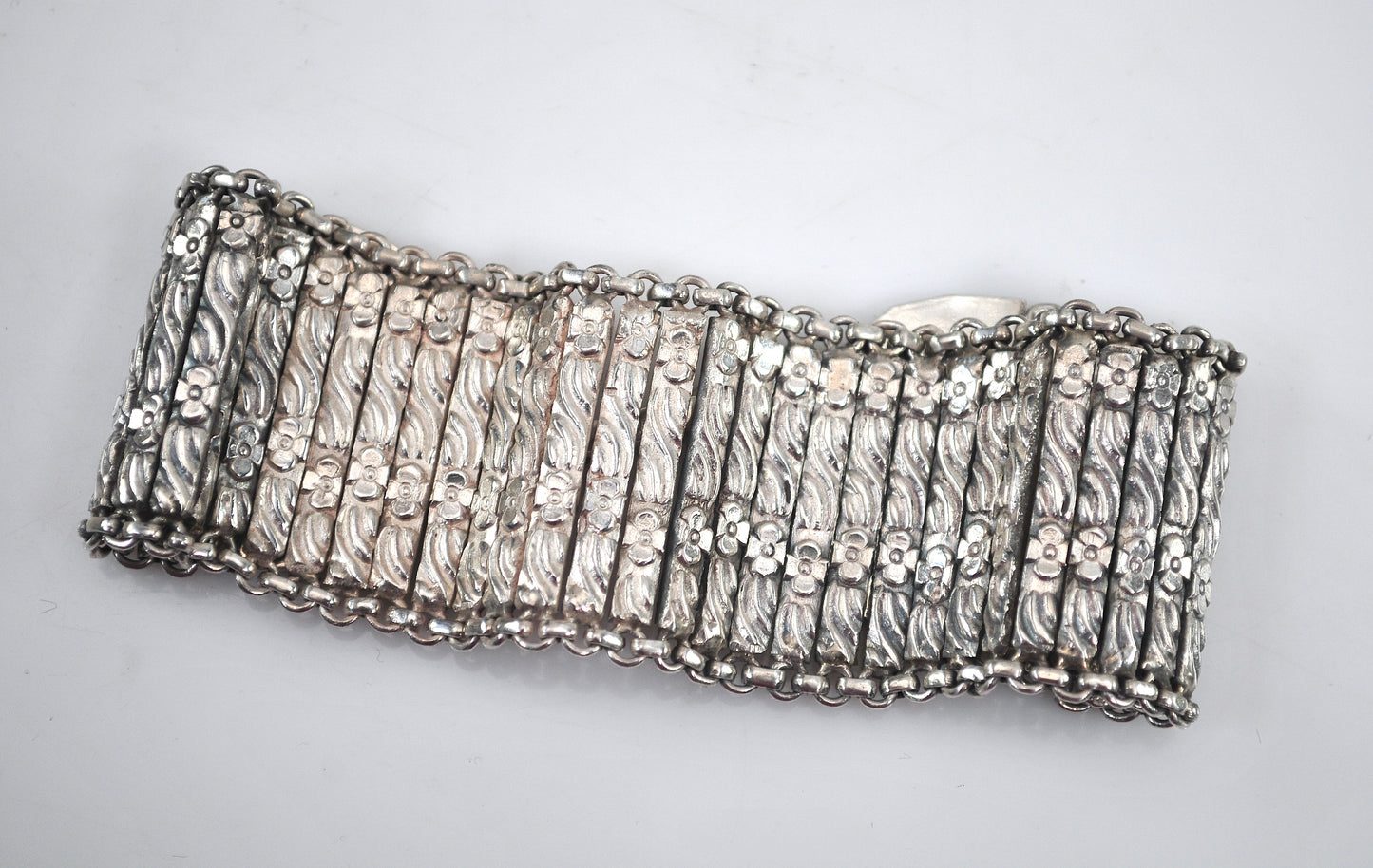 HEAVY Wide Sterling Silver Rajasthan Bracelet