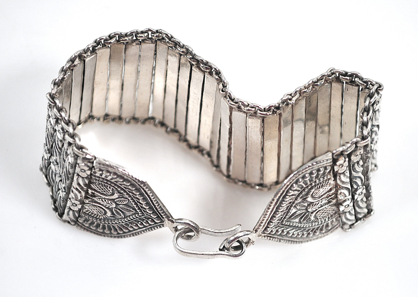 HEAVY Wide Sterling Silver Rajasthan Bracelet