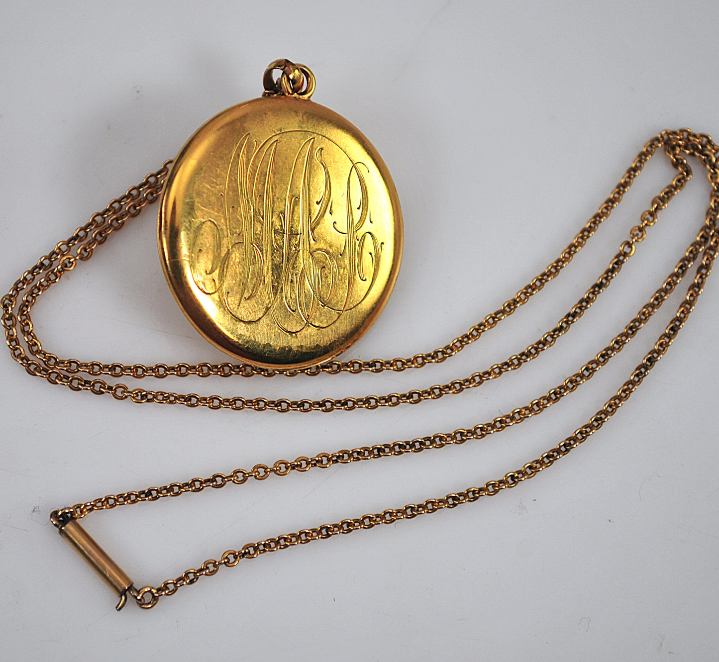 Antique Gold Diamond Ruby Lion Head Locket Necklace