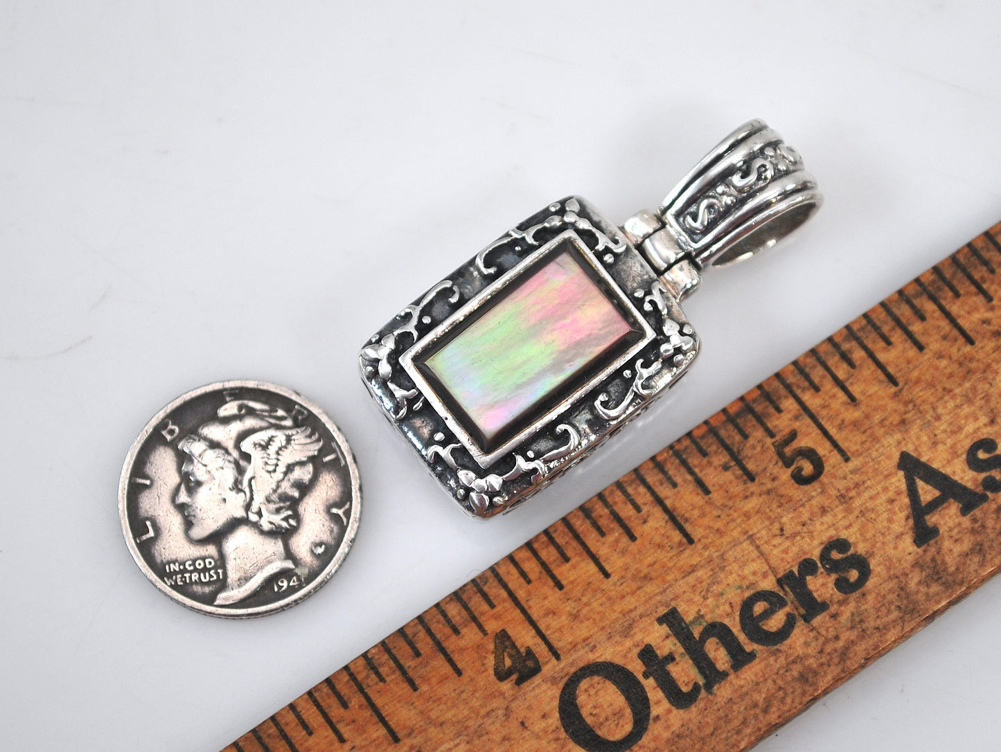 Reversible Sterling Silver Abalone Pendant