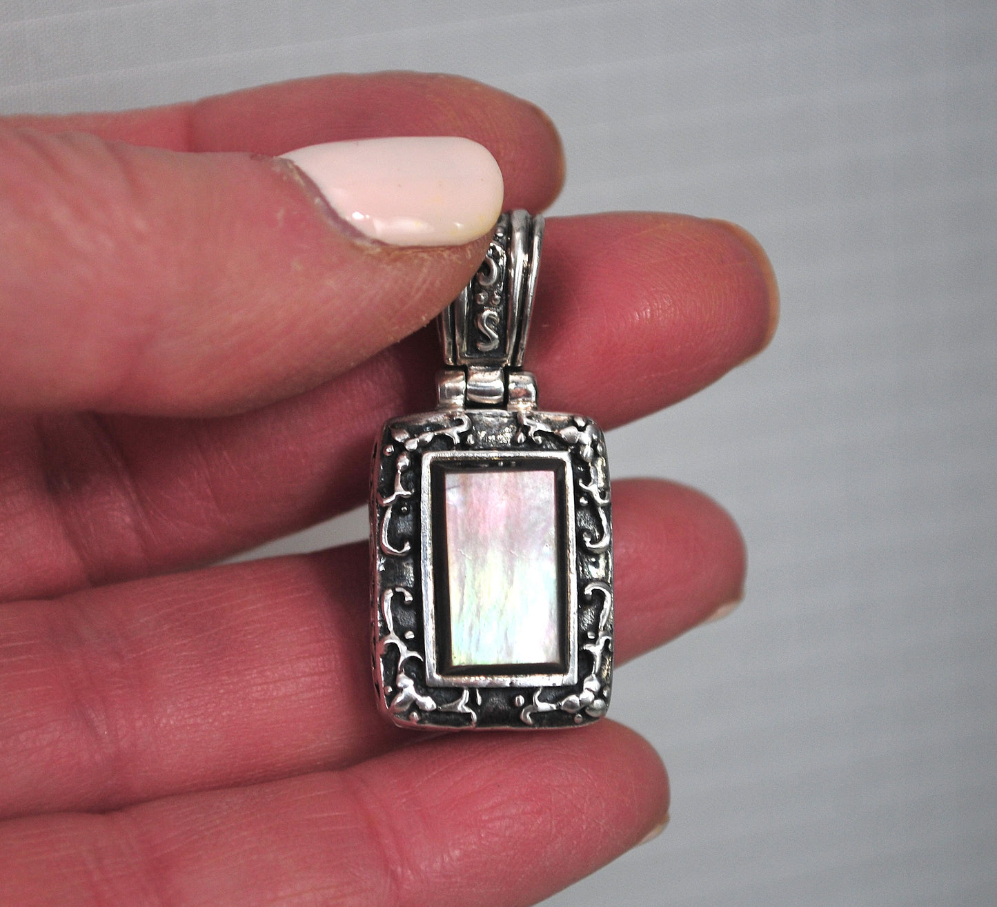 Reversible Sterling Silver Abalone Pendant