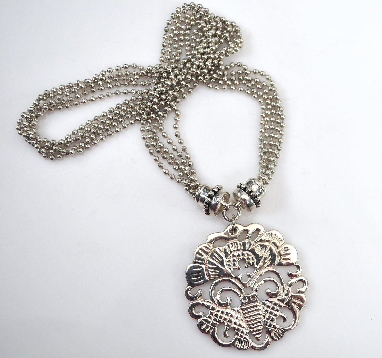 Espo Sig 925 Floating Bead Snap Necklace