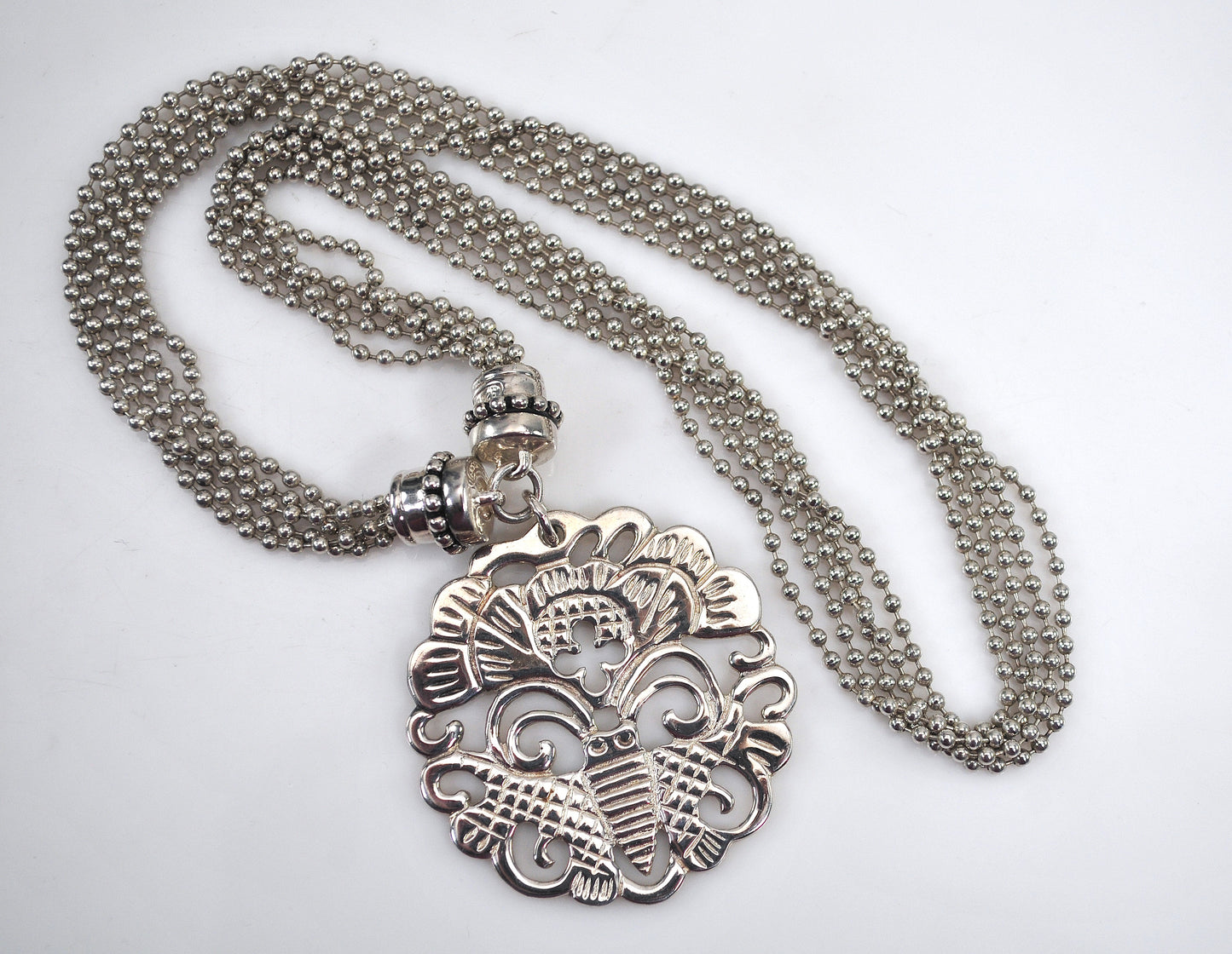 Espo Sig 925 Floating Bead Snap Necklace