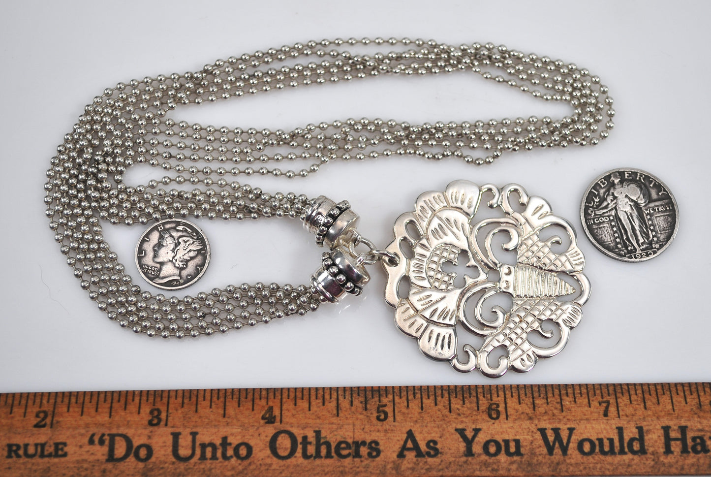 Espo Sig 925 Floating Bead Snap Necklace