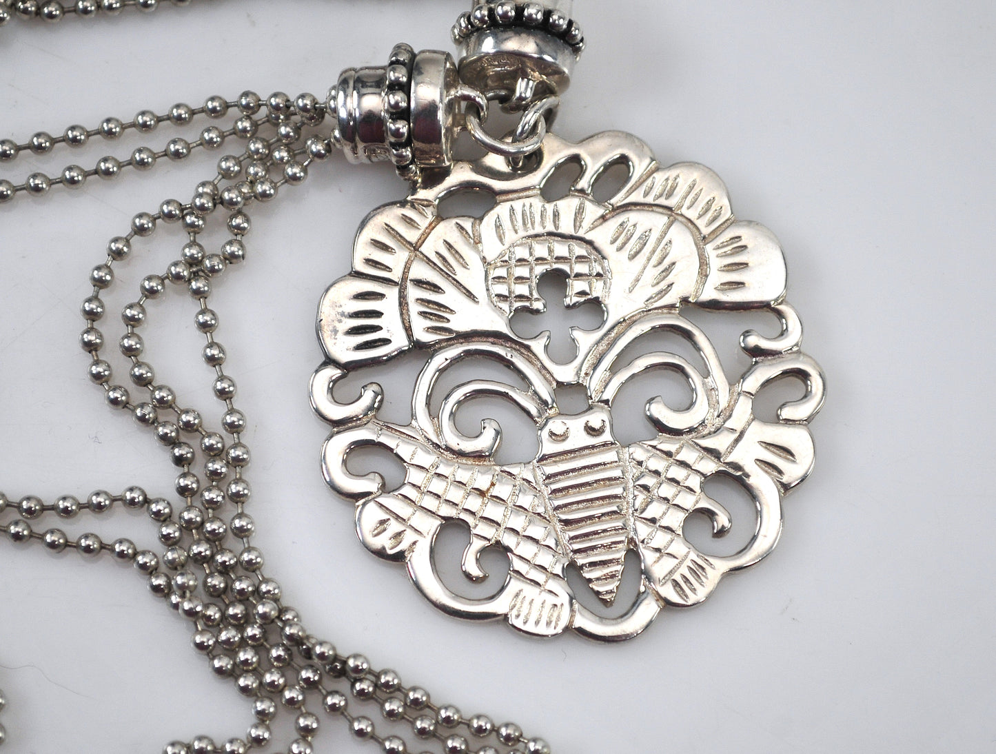 Espo Sig 925 Floating Bead Snap Necklace