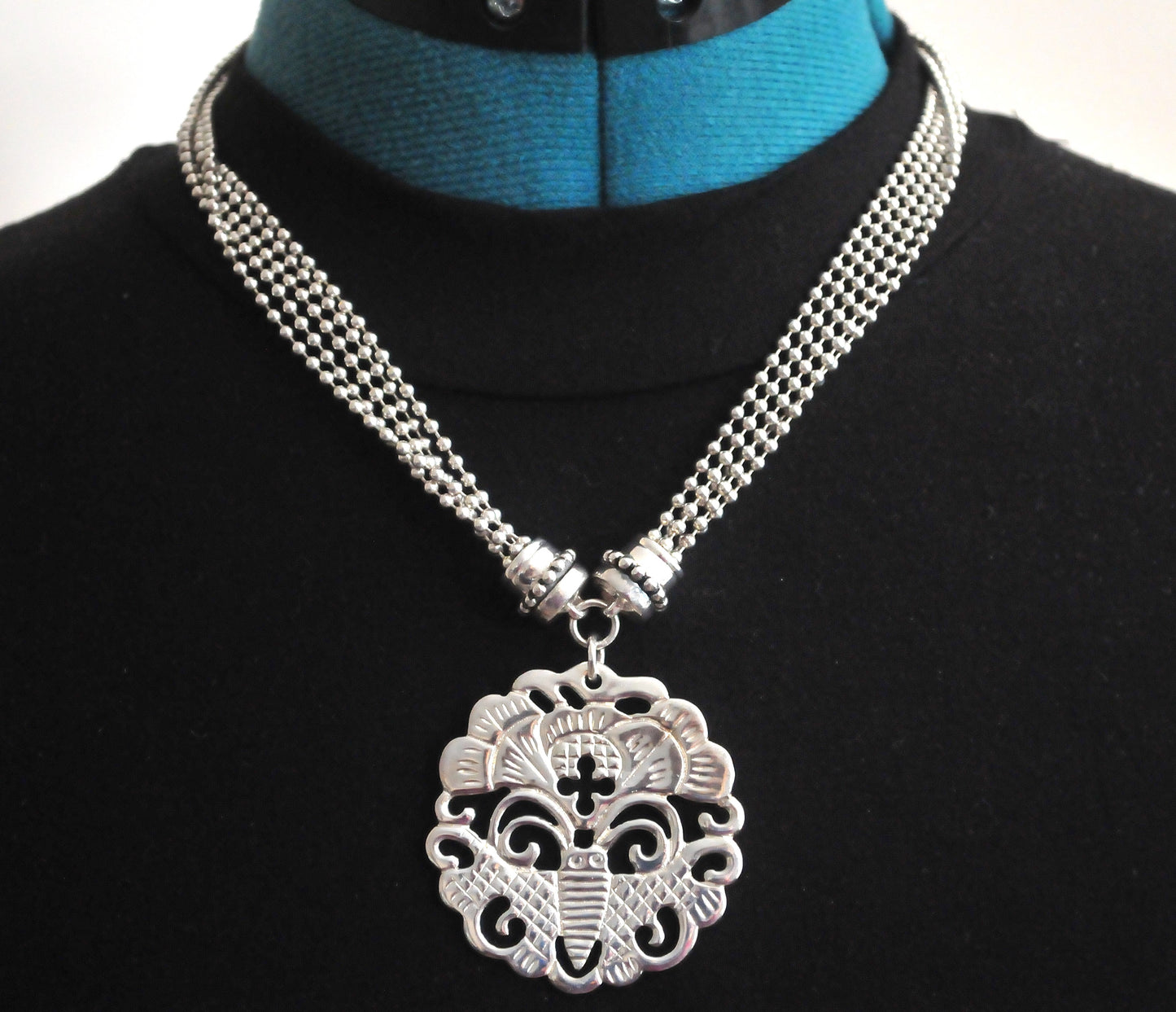 Espo Sig 925 Floating Bead Snap Necklace