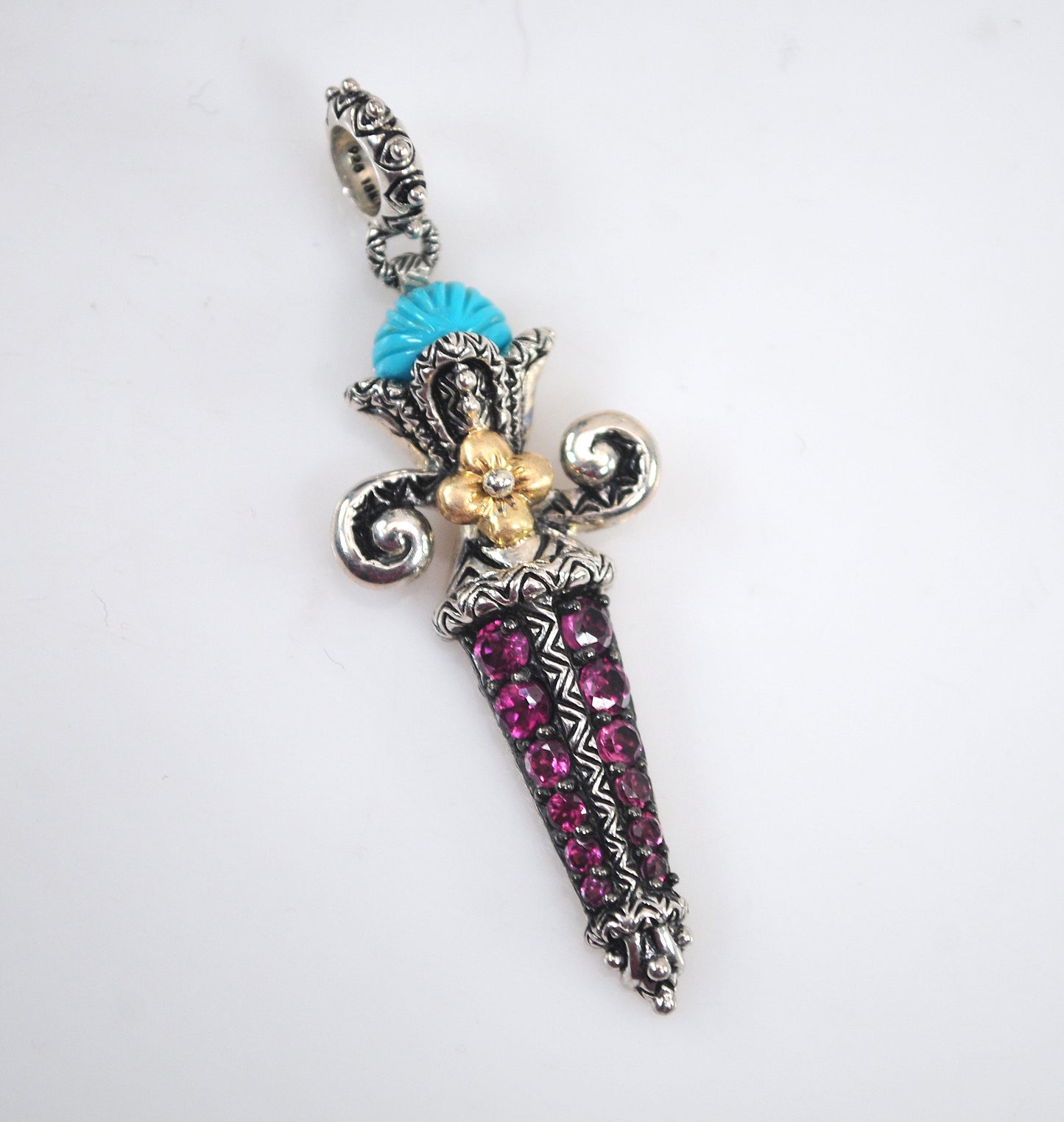 Barbara Bixby Sterling Silver 18K Gold Amethyst Sword Charm