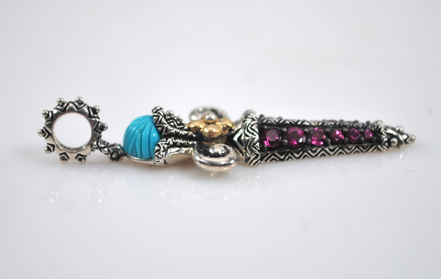 Barbara Bixby Sterling Silver 18K Gold Amethyst Sword Charm