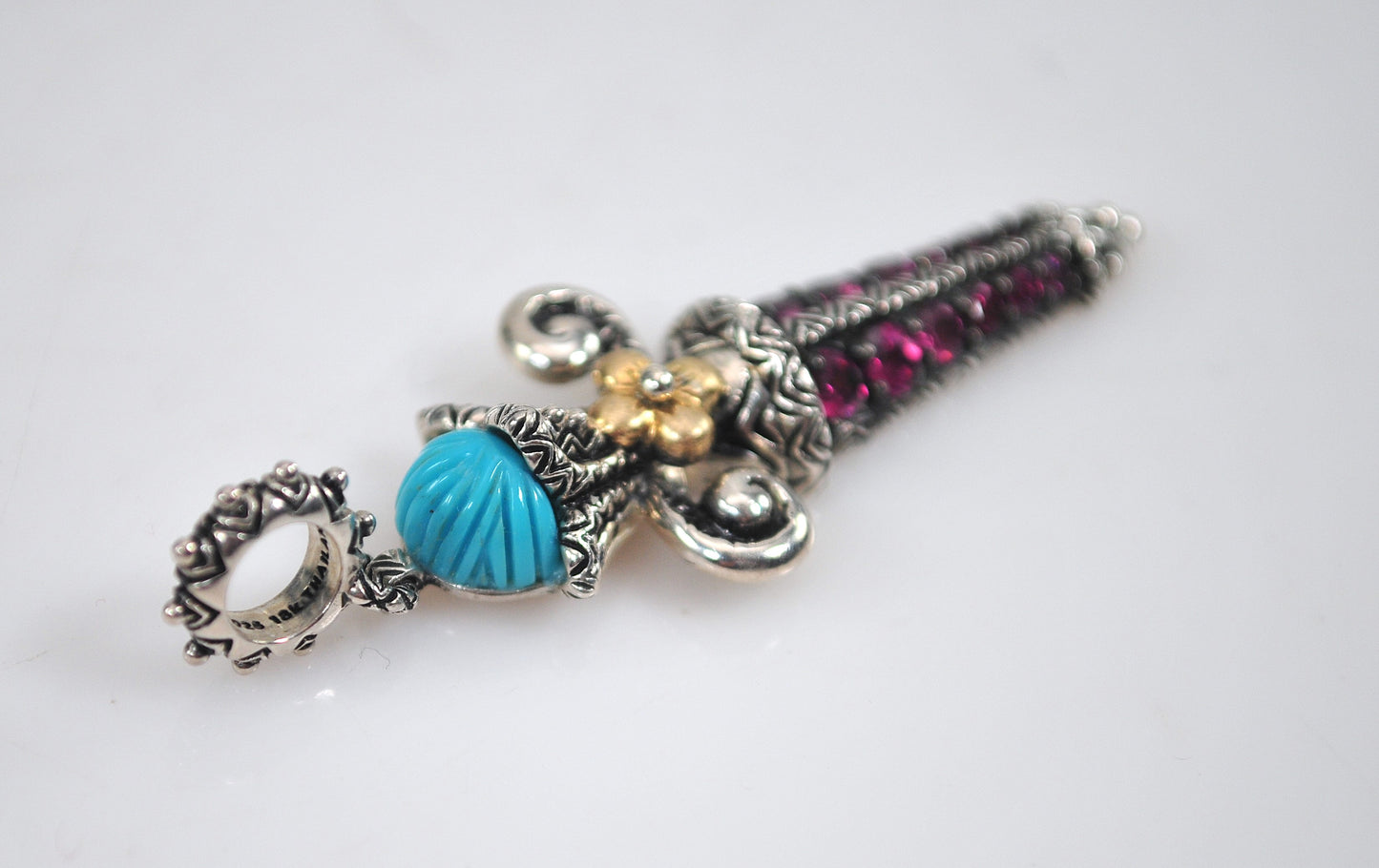 Barbara Bixby Sterling Silver 18K Gold Amethyst Sword Charm