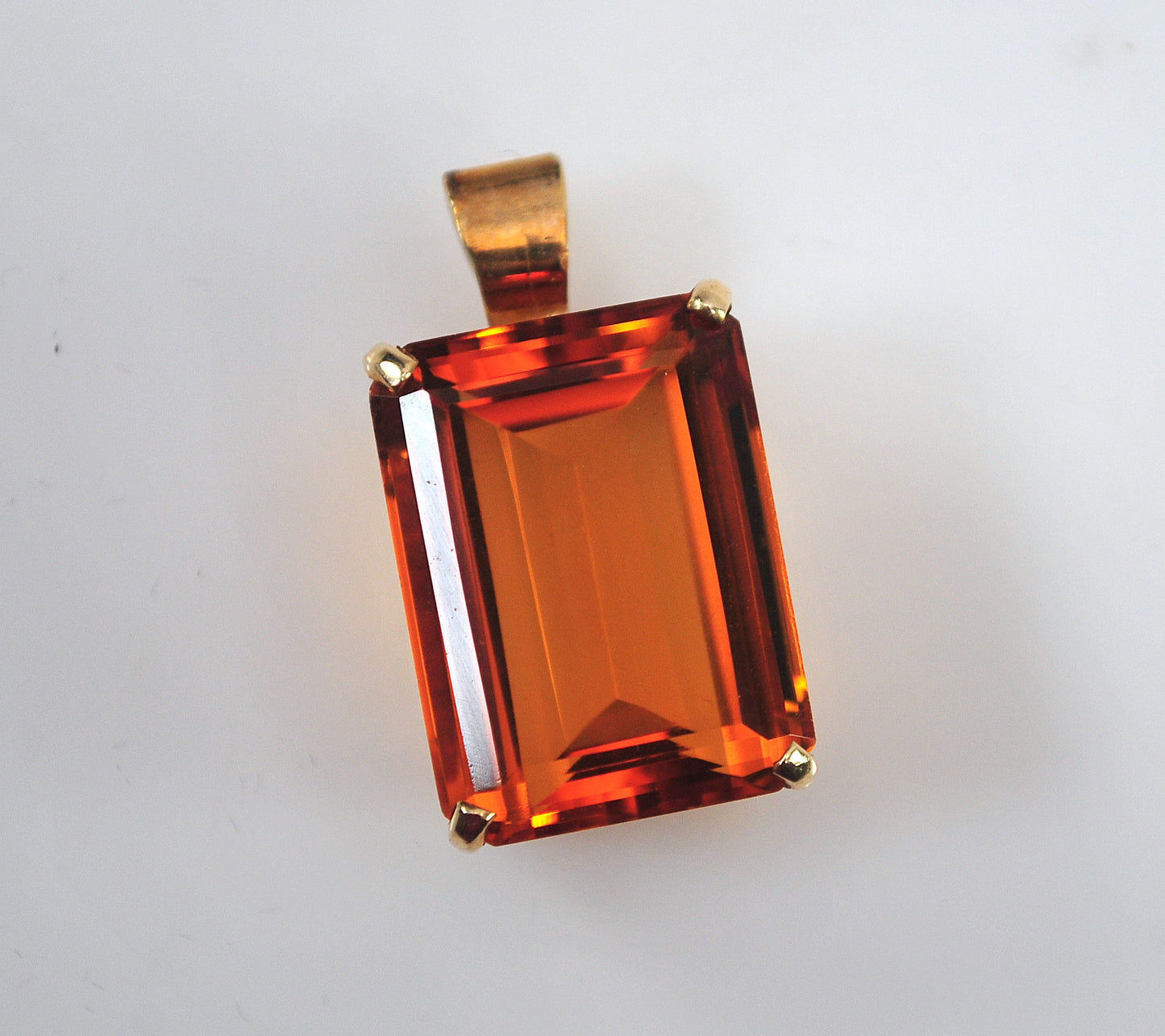 Large 10K Gold Citrine Pendant