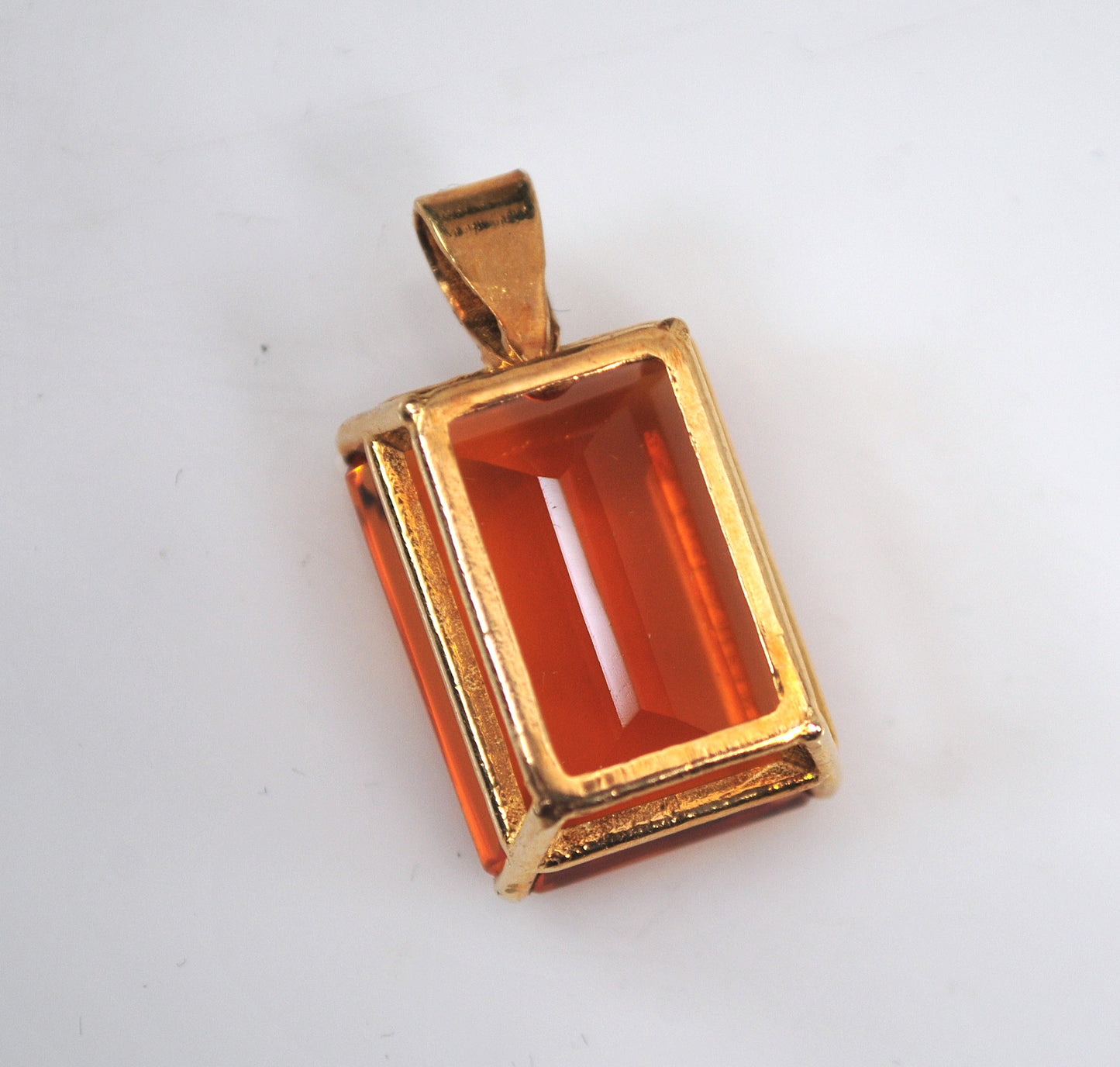 Large 10K Gold Citrine Pendant