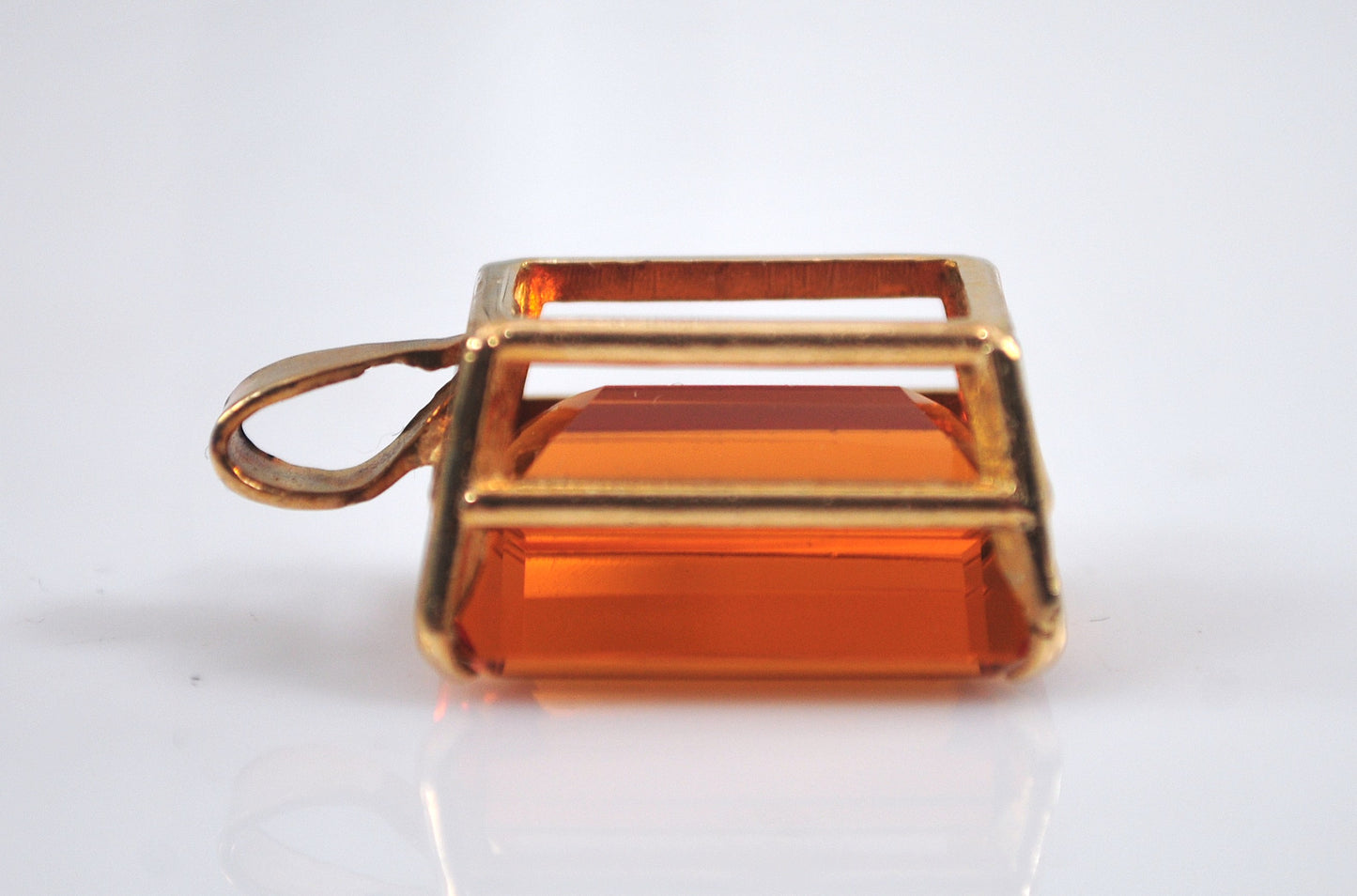 Large 10K Gold Citrine Pendant