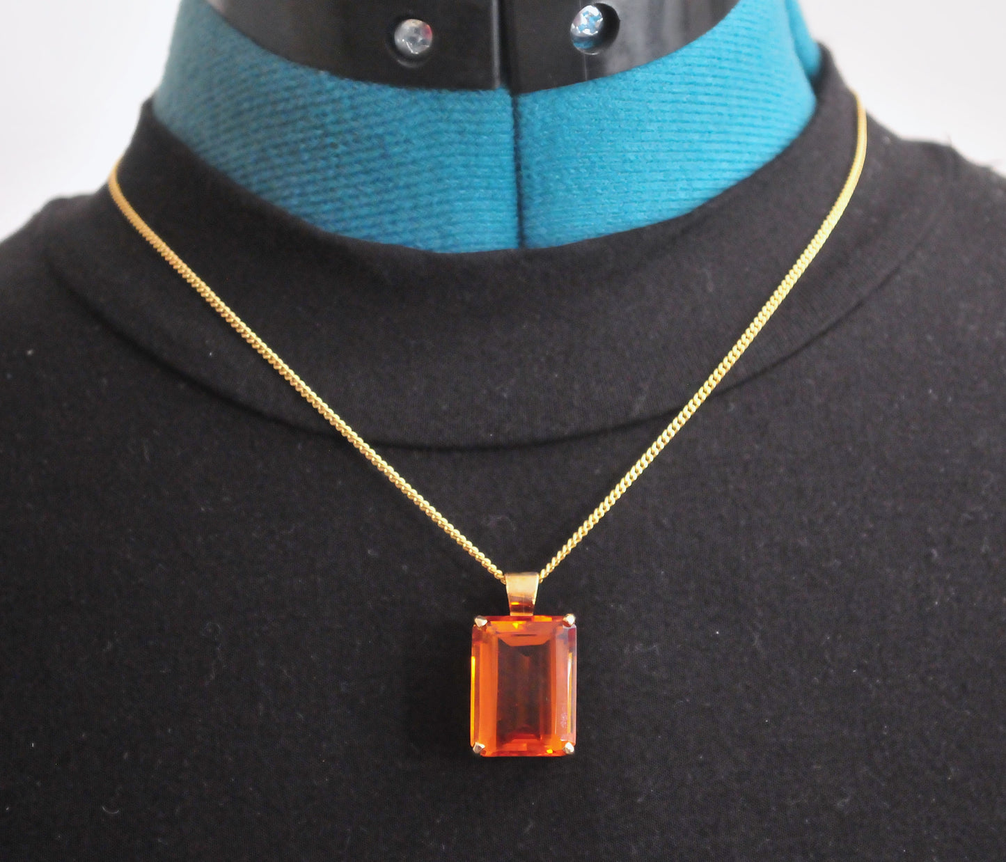 Large 10K Gold Citrine Pendant
