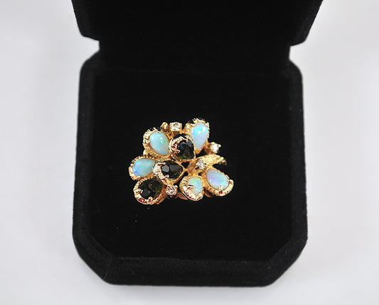 14K Gold Opal Statement Ring