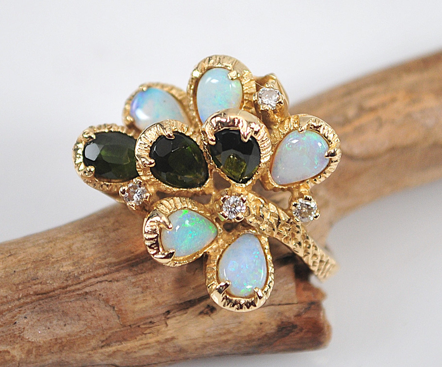 14K Gold Opal Statement Ring