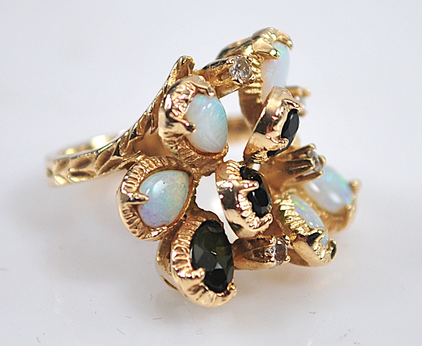 14K Gold Opal Statement Ring