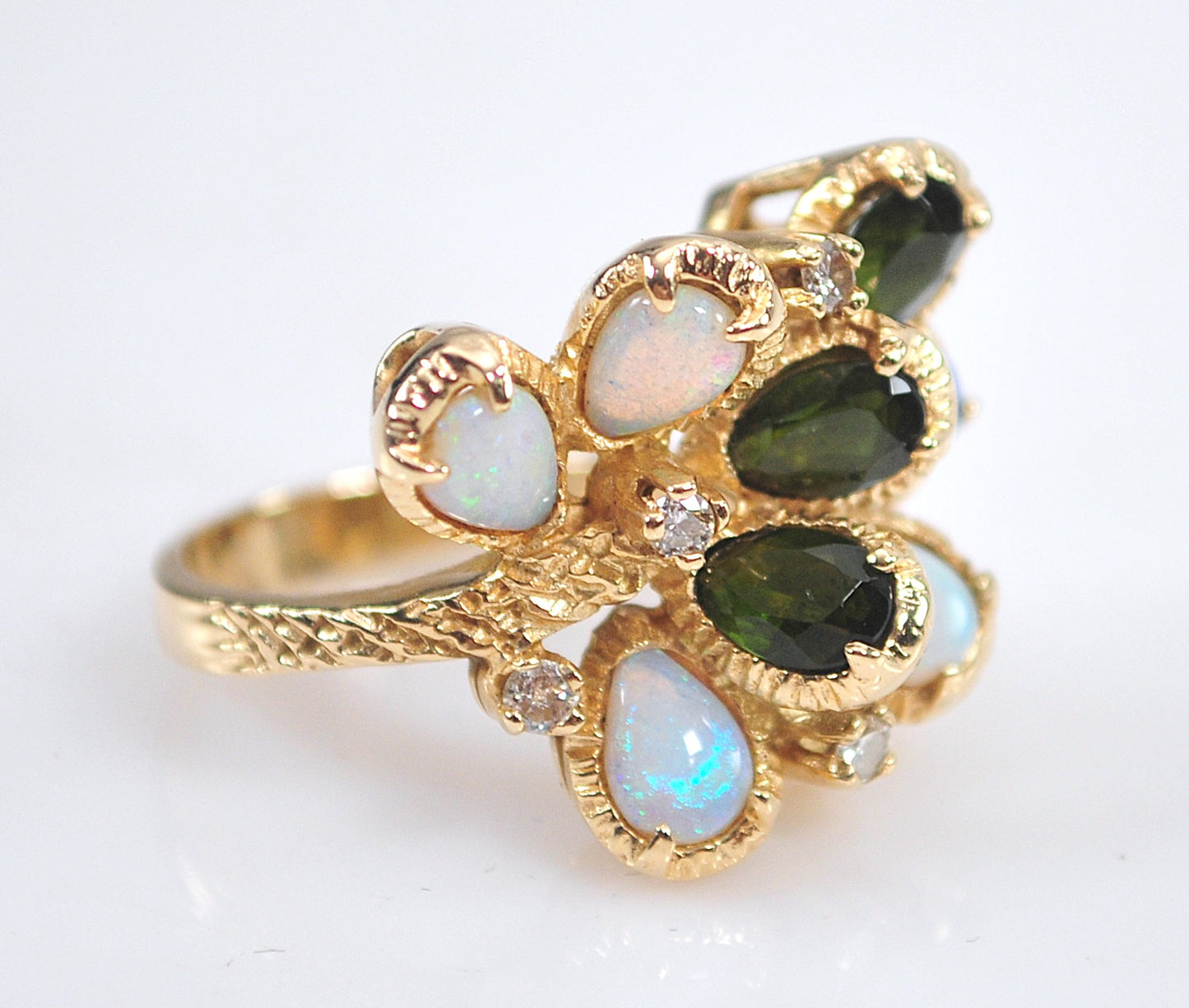 14K Gold Opal Statement Ring