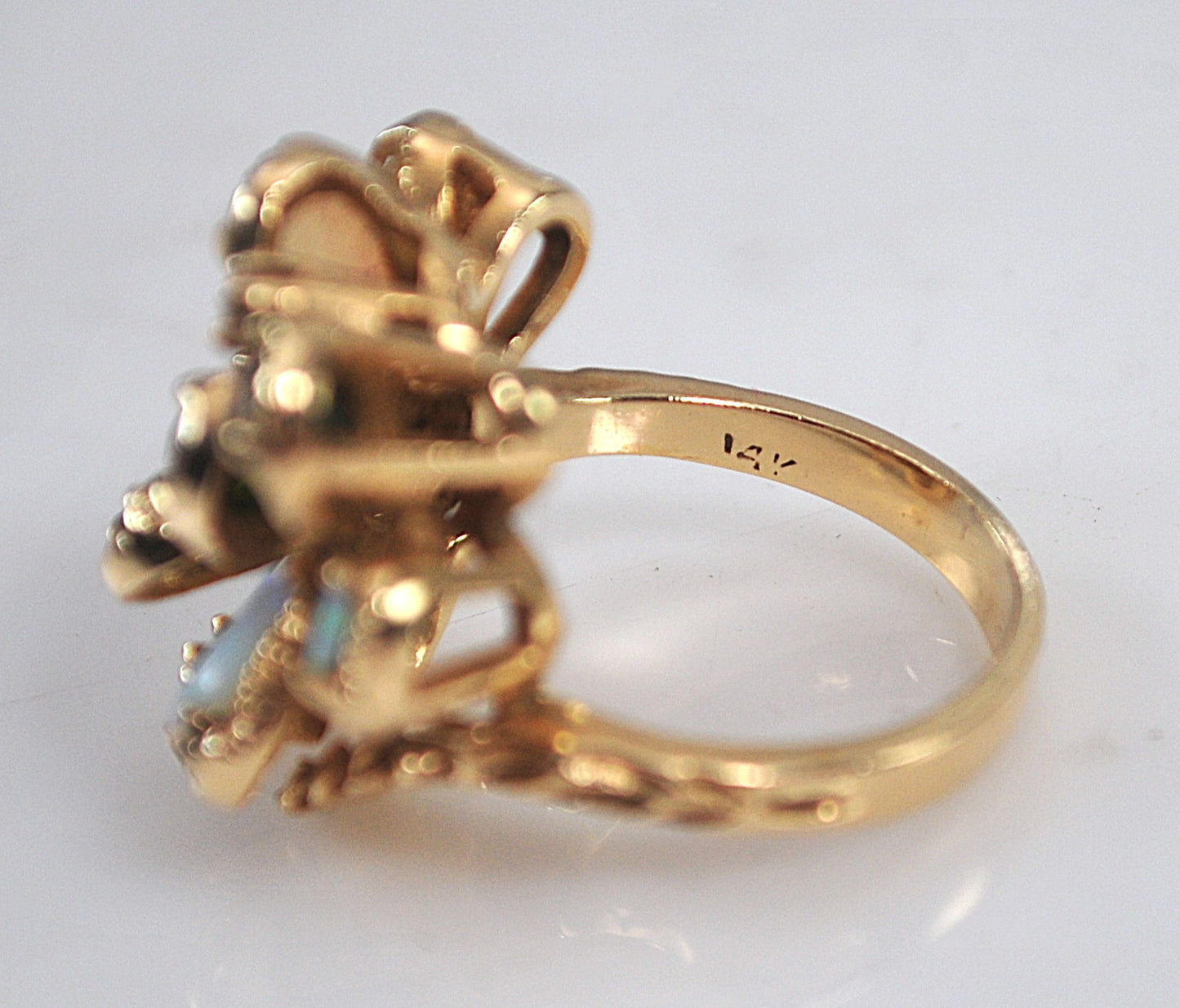 14K Gold Opal Statement Ring