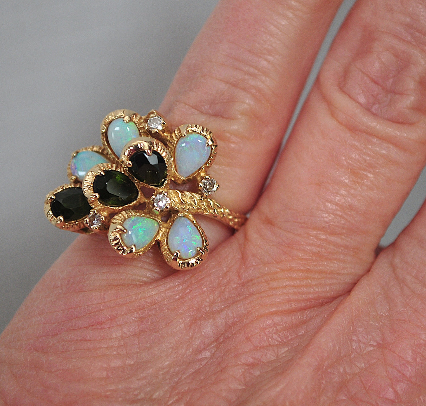 14K Gold Opal Statement Ring