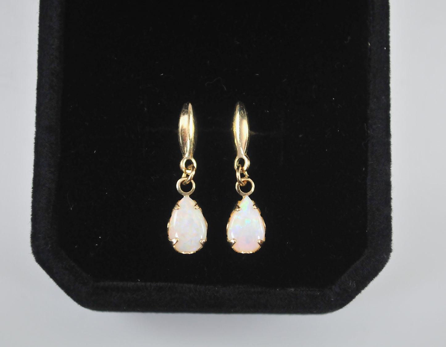 SMALL Vintage Gold Filled Opal Earrings